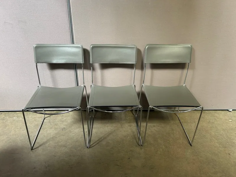 Konferenzstuhl Leder Grau