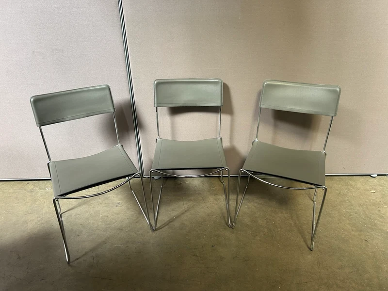 Konferenzstuhl Leder Grau