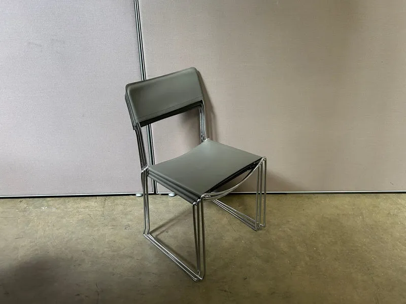 Konferenzstuhl Leder Grau
