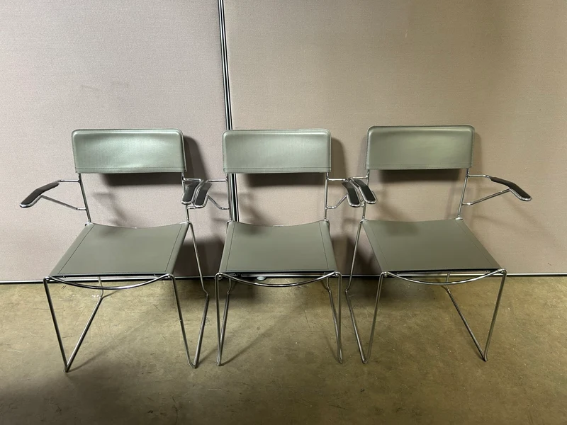 Konferenzstuhl Leder Grau