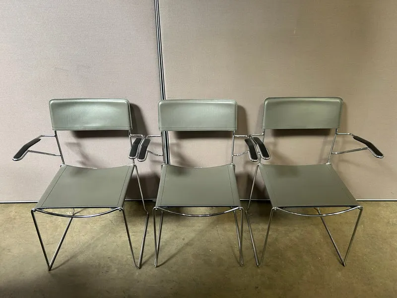 Konferenzstuhl Leder Grau