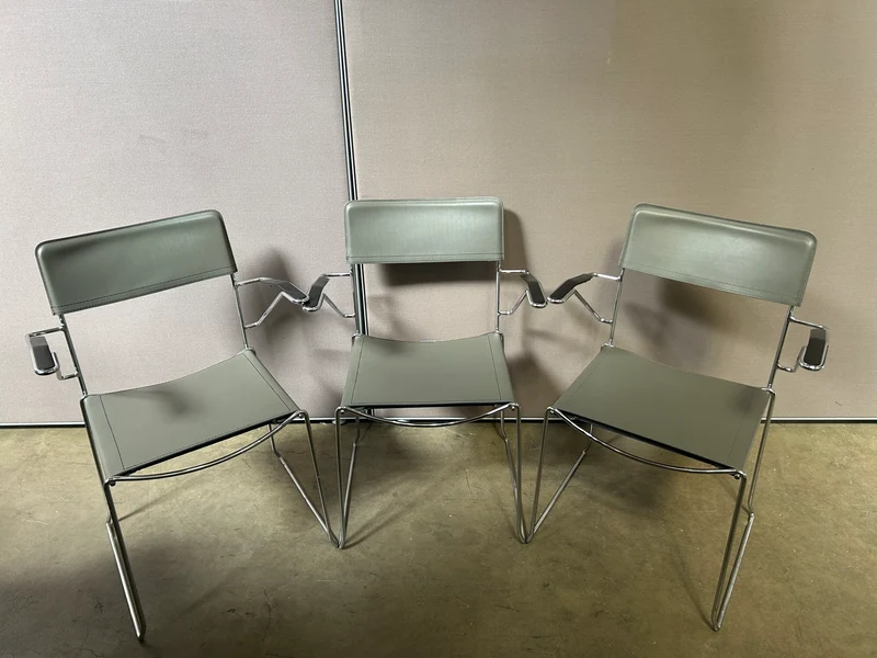 Konferenzstuhl Leder Grau