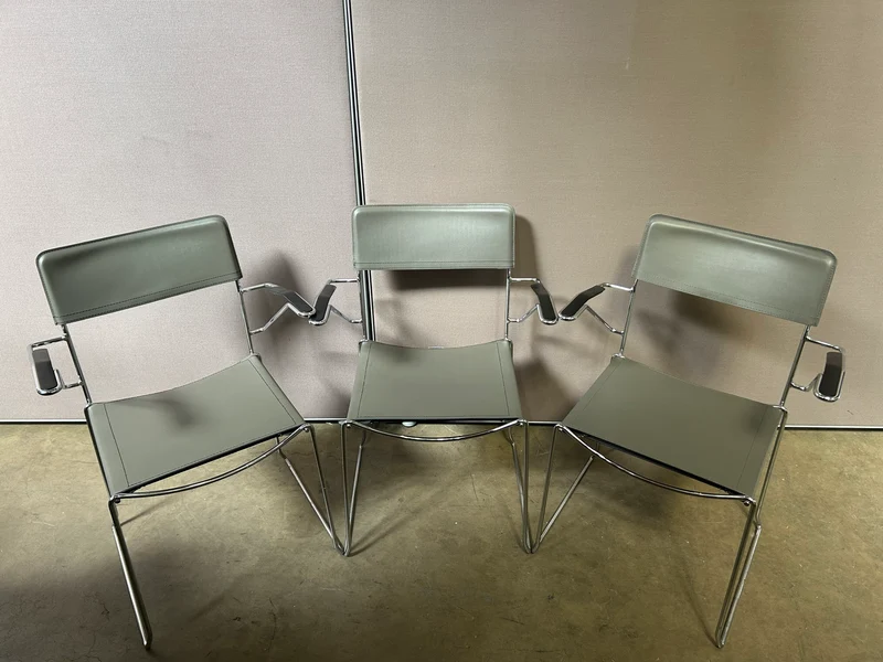 Konferenzstuhl Leder Grau