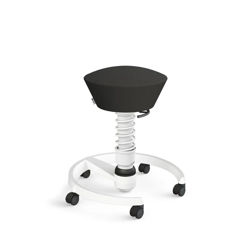 Aeris Swopper mit Rollen (Weiss) – Ergonomischer Sitzhocker für aktives Sitzen