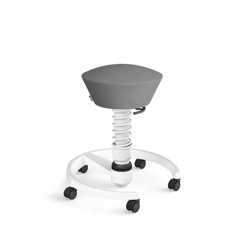 Aeris Swopper mit Rollen (Weiss) – Ergonomischer Sitzhocker für aktives Sitzen