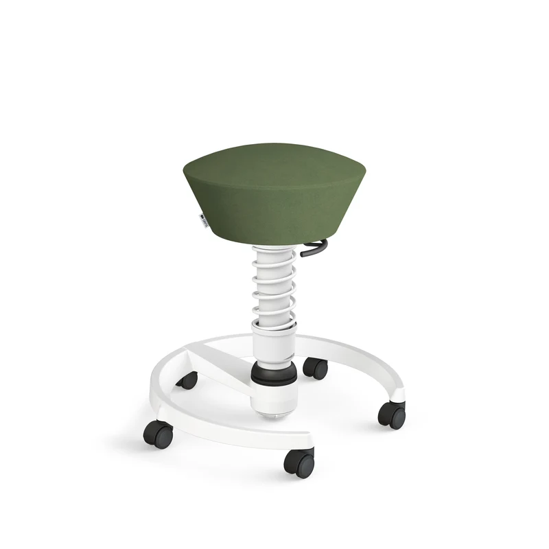 Aeris Swopper mit Rollen (Weiss) – Ergonomischer Sitzhocker für aktives Sitzen