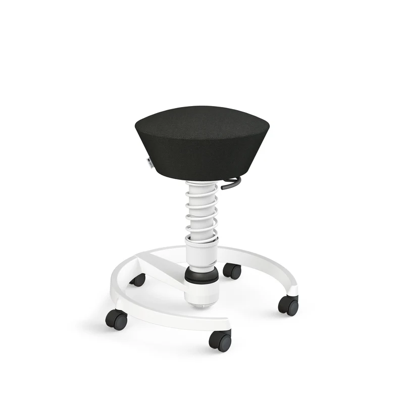 Aeris Swopper mit Rollen (Weiss) – Ergonomischer Sitzhocker für aktives Sitzen