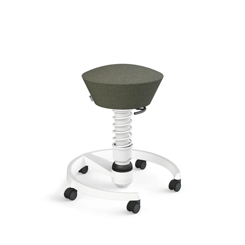 Aeris Swopper mit Rollen (Weiss) – Ergonomischer Sitzhocker für aktives Sitzen