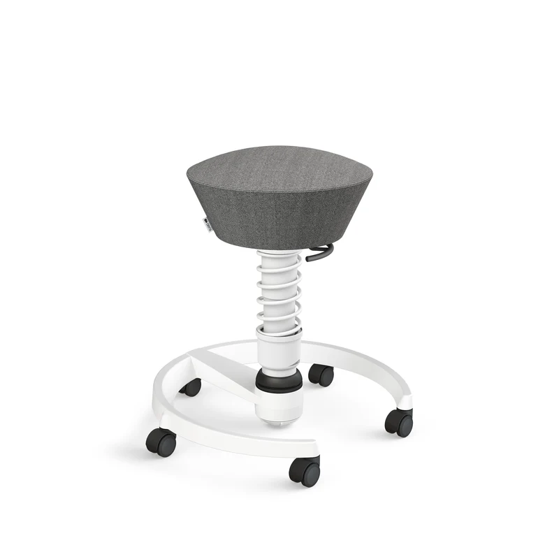 Aeris Swopper mit Rollen (Weiss) – Ergonomischer Sitzhocker für aktives Sitzen