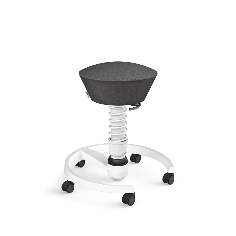 Aeris Swopper mit Rollen (Weiss) – Ergonomischer Sitzhocker für aktives Sitzen