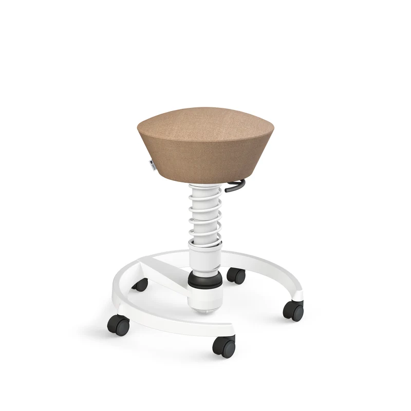 Aeris Swopper mit Rollen (Weiss) – Ergonomischer Sitzhocker für aktives Sitzen