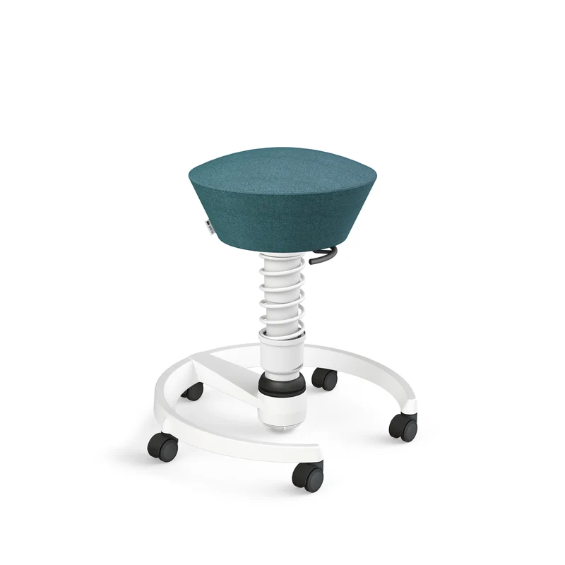 Aeris Swopper mit Rollen (Weiss) – Ergonomischer Sitzhocker für aktives Sitzen