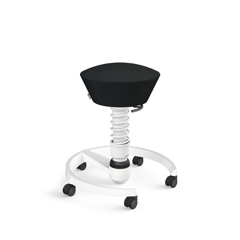 Aeris Swopper mit Rollen (Weiss) – Ergonomischer Sitzhocker für aktives Sitzen