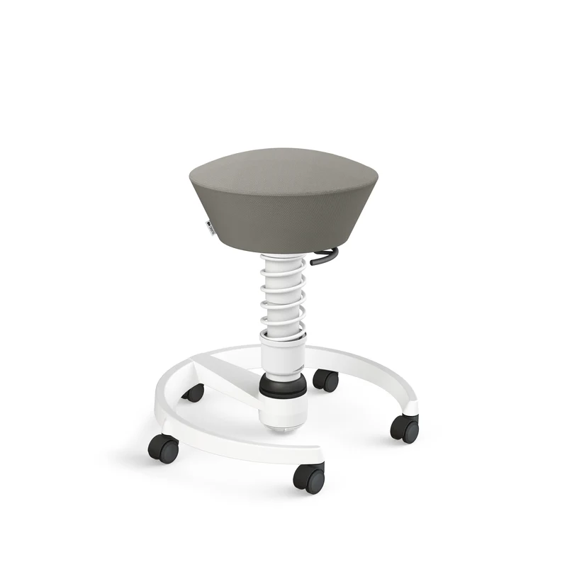 Aeris Swopper mit Rollen (Weiss) – Ergonomischer Sitzhocker für aktives Sitzen