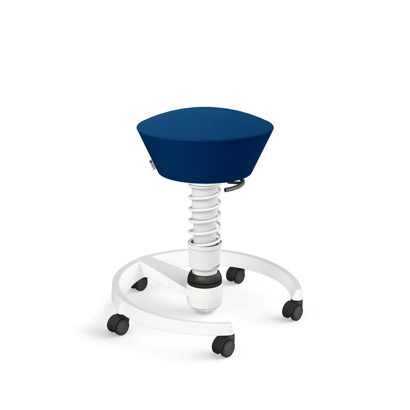 Aeris Swopper mit Rollen (Weiss) – Ergonomischer Sitzhocker für aktives Sitzen