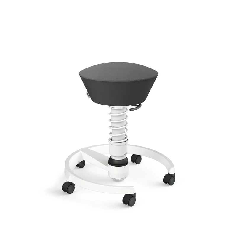 Aeris Swopper mit Rollen (Weiss) – Ergonomischer Sitzhocker für aktives Sitzen