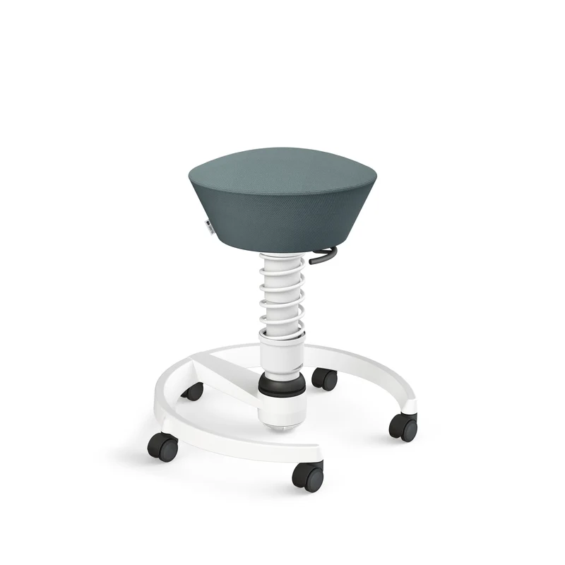 Aeris Swopper mit Rollen (Weiss) – Ergonomischer Sitzhocker für aktives Sitzen