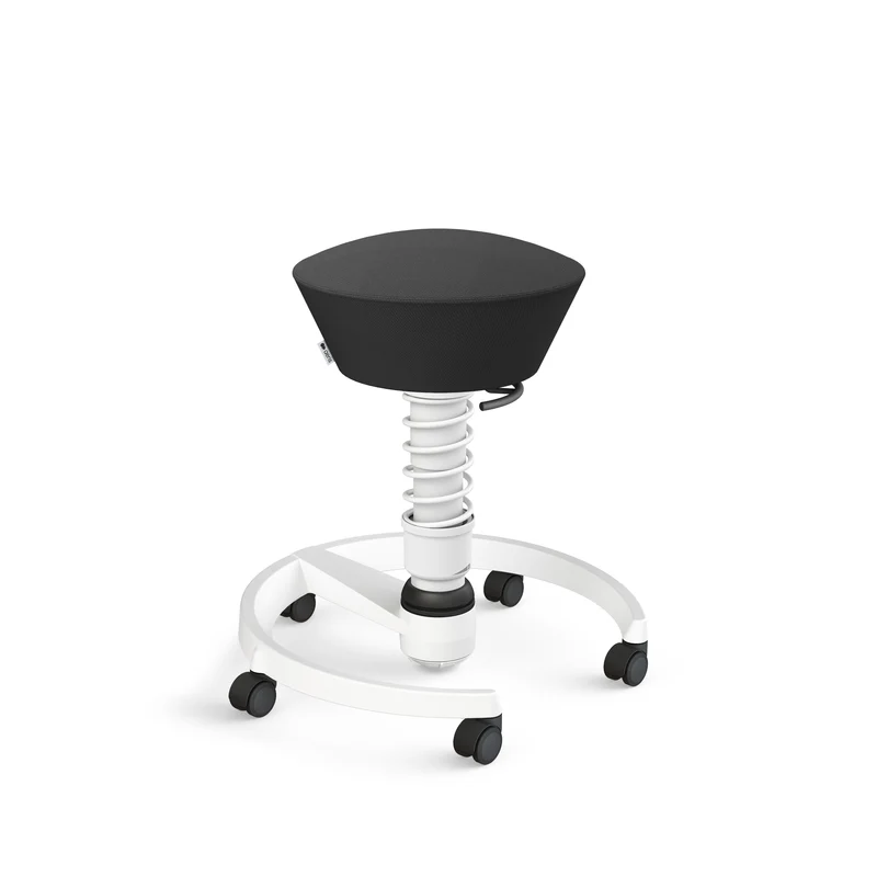 Aeris Swopper mit Rollen (Weiss) – Ergonomischer Sitzhocker für aktives Sitzen