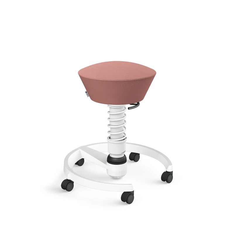 Aeris Swopper mit Rollen (Weiss) – Ergonomischer Sitzhocker für aktives Sitzen