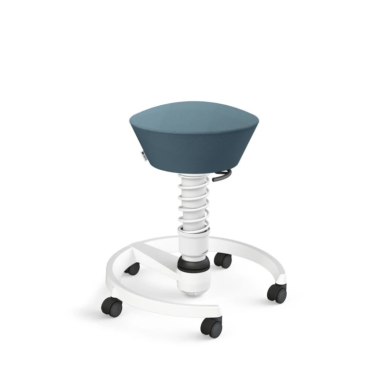 Aeris Swopper mit Rollen (Weiss) – Ergonomischer Sitzhocker für aktives Sitzen