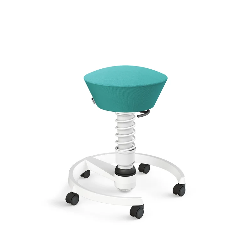 Aeris Swopper mit Rollen (Weiss) – Ergonomischer Sitzhocker für aktives Sitzen