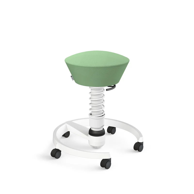 Aeris Swopper mit Rollen (Weiss) – Ergonomischer Sitzhocker für aktives Sitzen