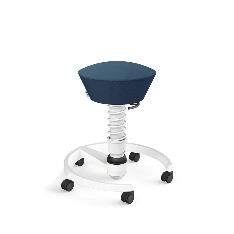 Aeris Swopper mit Rollen (Weiss) – Ergonomischer Sitzhocker für aktives Sitzen