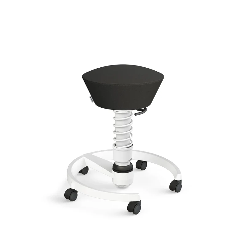 Aeris Swopper mit Rollen (Weiss) – Ergonomischer Sitzhocker für aktives Sitzen