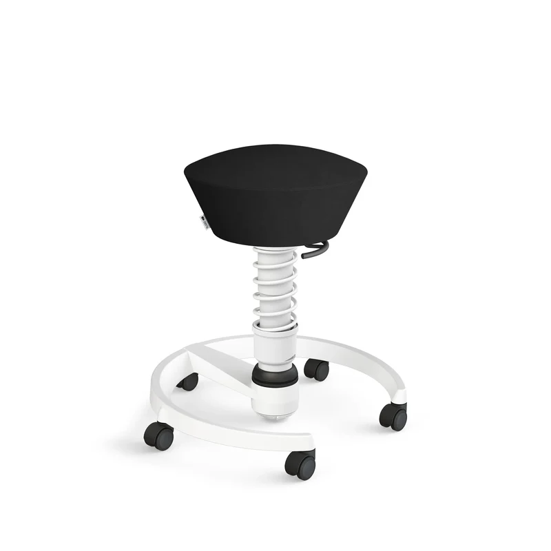 Aeris Swopper mit Rollen (Weiss) – Ergonomischer Sitzhocker für aktives Sitzen