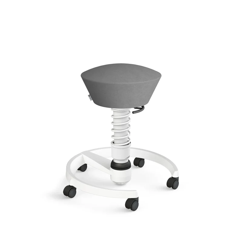Aeris Swopper mit Rollen (Weiss) – Ergonomischer Sitzhocker für aktives Sitzen