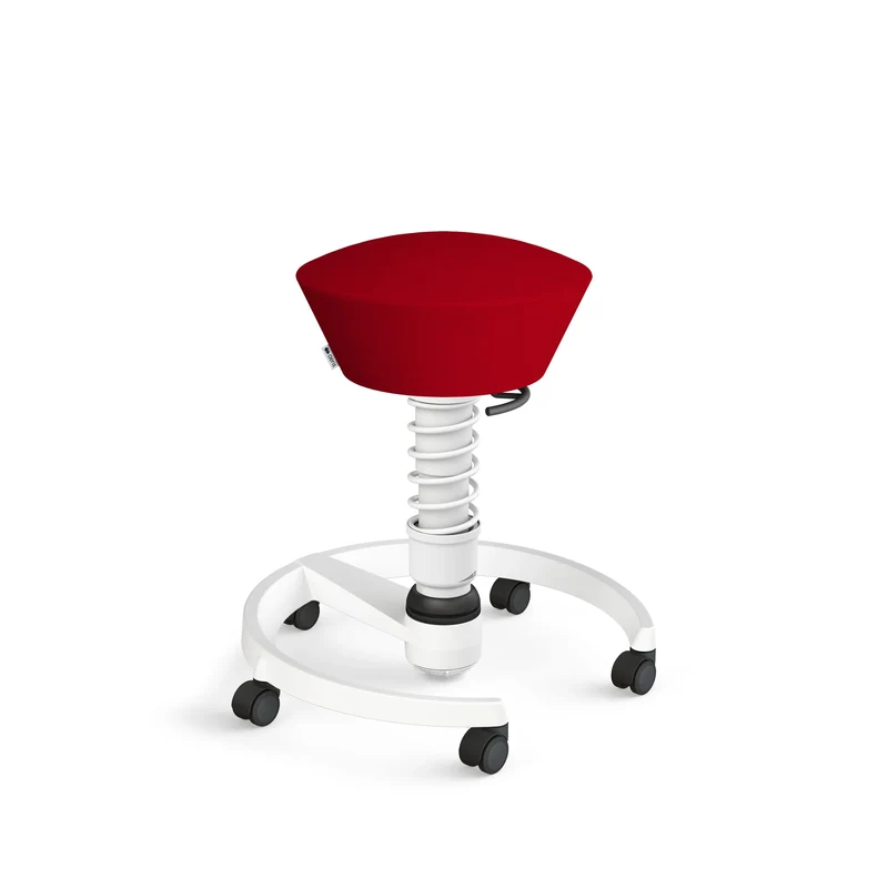 Aeris Swopper mit Rollen (Weiss) – Ergonomischer Sitzhocker für aktives Sitzen