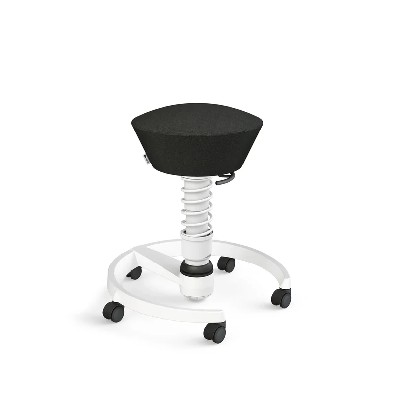 Aeris Swopper mit Rollen (Weiss) – Ergonomischer Sitzhocker für aktives Sitzen