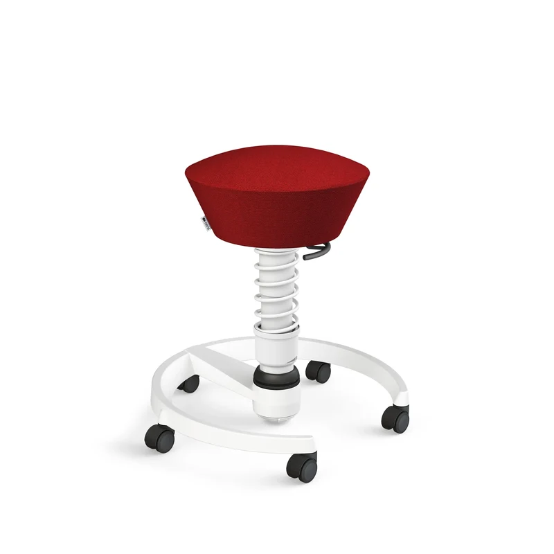 Aeris Swopper mit Rollen (Weiss) – Ergonomischer Sitzhocker für aktives Sitzen