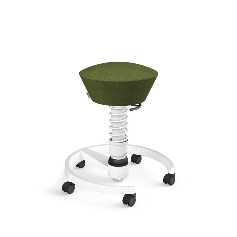 Aeris Swopper mit Rollen (Weiss) – Ergonomischer Sitzhocker für aktives Sitzen