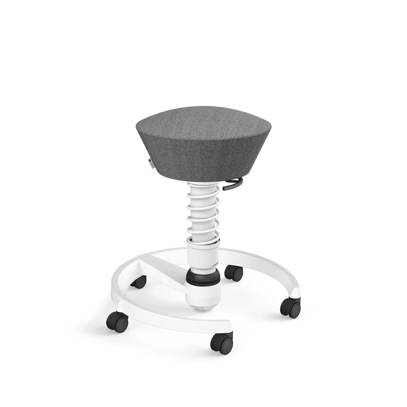 Aeris Swopper mit Rollen (Weiss) – Ergonomischer Sitzhocker für aktives Sitzen