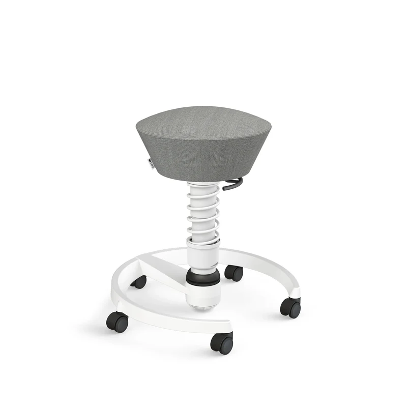 Aeris Swopper mit Rollen (Weiss) – Ergonomischer Sitzhocker für aktives Sitzen