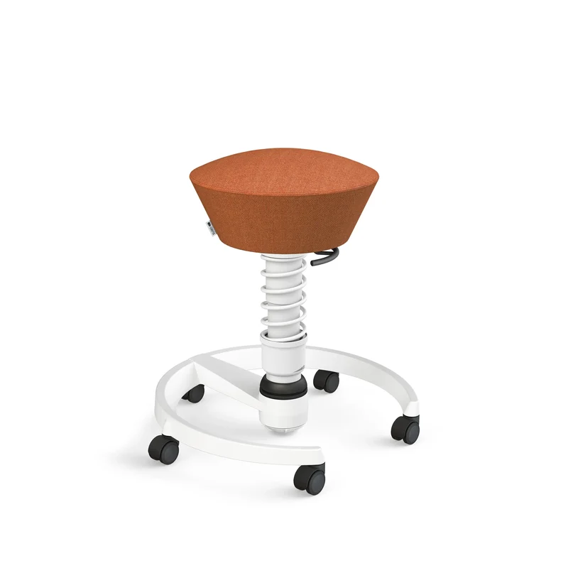 Aeris Swopper mit Rollen (Weiss) – Ergonomischer Sitzhocker für aktives Sitzen