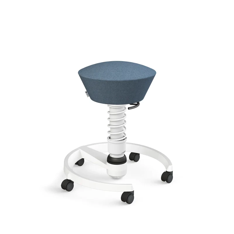 Aeris Swopper mit Rollen (Weiss) – Ergonomischer Sitzhocker für aktives Sitzen