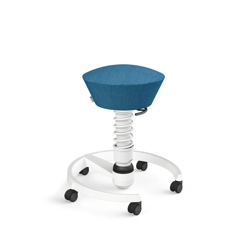 Aeris Swopper mit Rollen (Weiss) – Ergonomischer Sitzhocker für aktives Sitzen