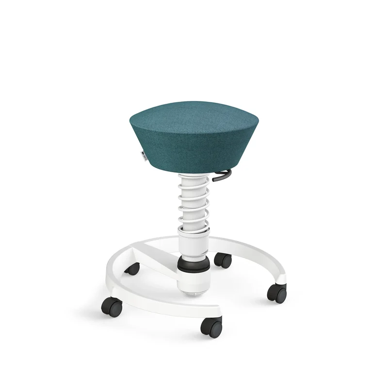 Aeris Swopper mit Rollen (Weiss) – Ergonomischer Sitzhocker für aktives Sitzen