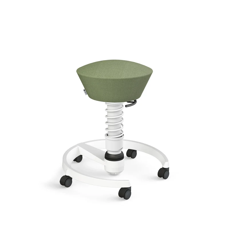 Aeris Swopper mit Rollen (Weiss) – Ergonomischer Sitzhocker für aktives Sitzen