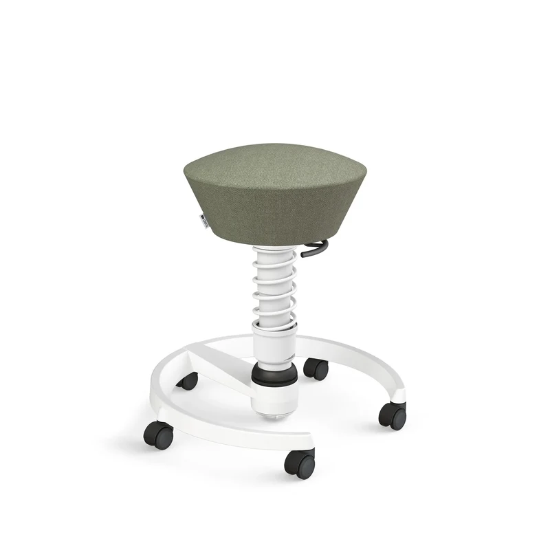 Aeris Swopper mit Rollen (Weiss) – Ergonomischer Sitzhocker für aktives Sitzen