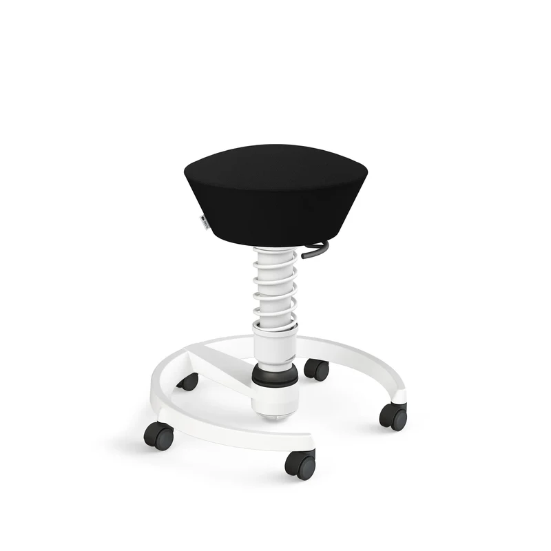 Aeris Swopper mit Rollen (Weiss) – Ergonomischer Sitzhocker für aktives Sitzen