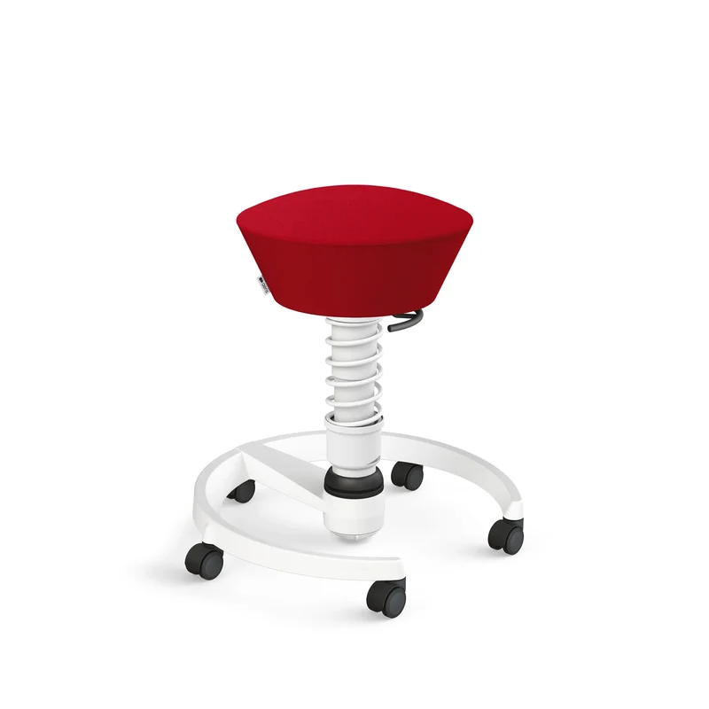 Aeris Swopper mit Rollen (Weiss) – Ergonomischer Sitzhocker für aktives Sitzen