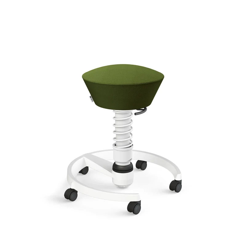 Aeris Swopper mit Rollen (Weiss) – Ergonomischer Sitzhocker für aktives Sitzen