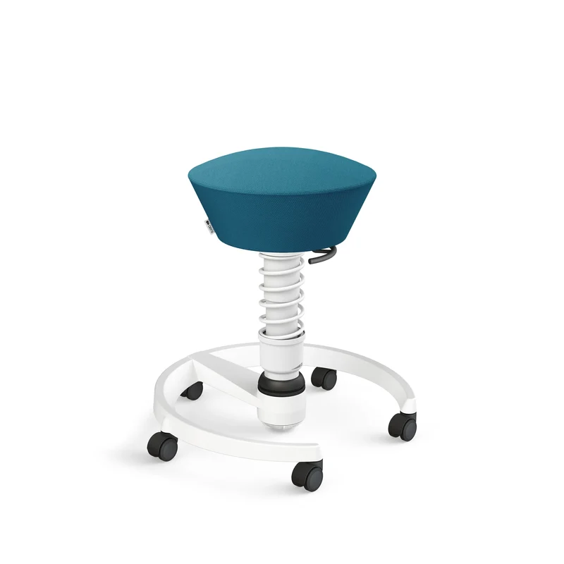 Aeris Swopper mit Rollen (Weiss) – Ergonomischer Sitzhocker für aktives Sitzen