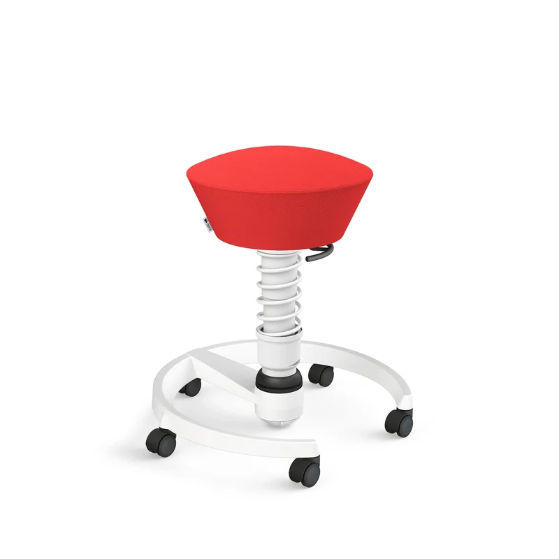 Aeris Swopper mit Rollen (Weiss) – Ergonomischer Sitzhocker für aktives Sitzen