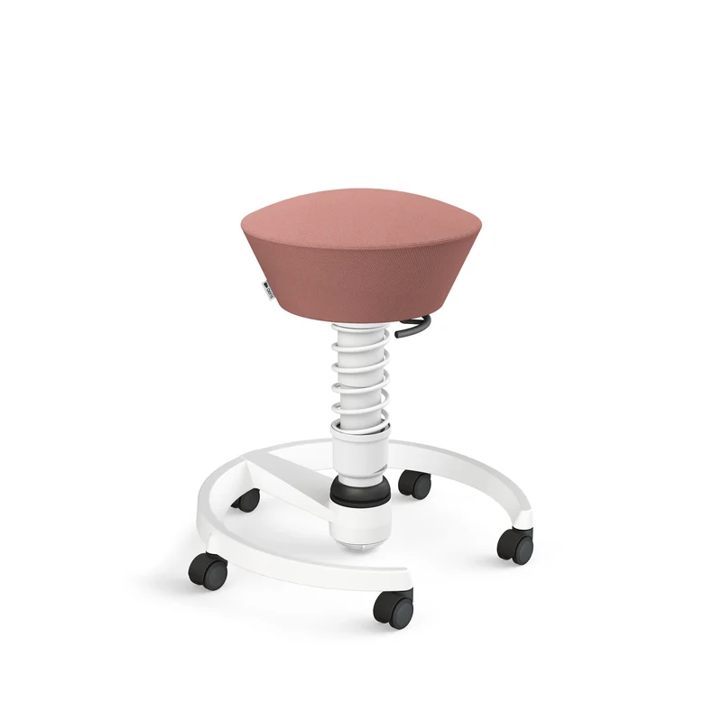 Aeris Swopper mit Rollen (Weiss) – Ergonomischer Sitzhocker für aktives Sitzen