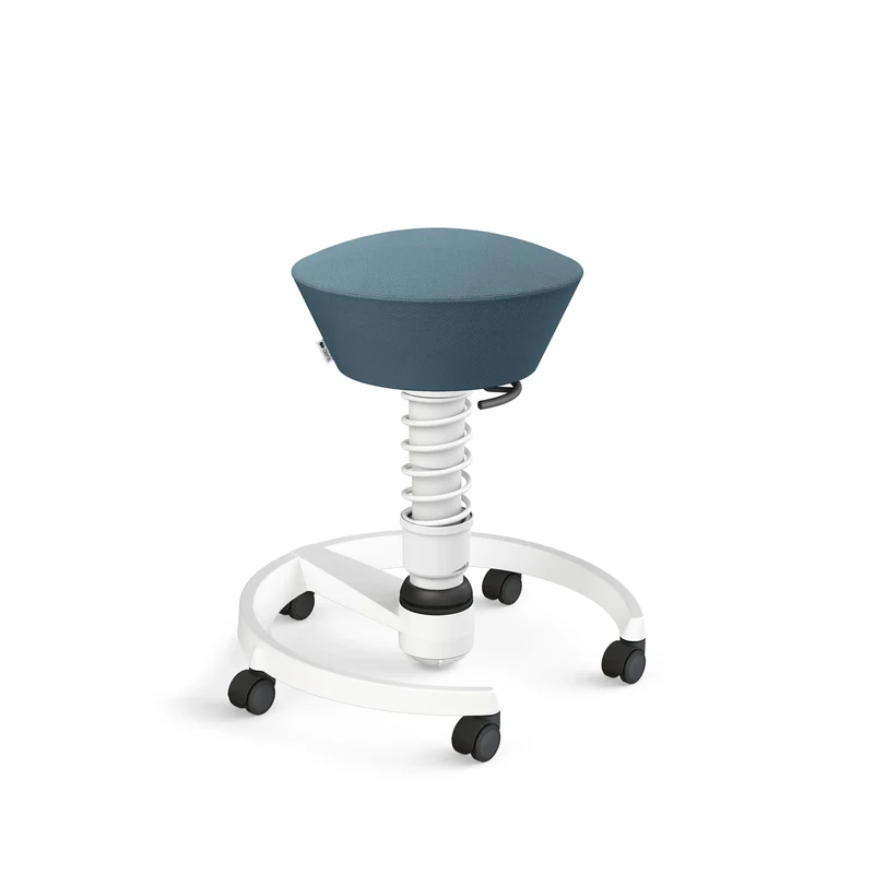 Aeris Swopper mit Rollen (Weiss) – Ergonomischer Sitzhocker für aktives Sitzen