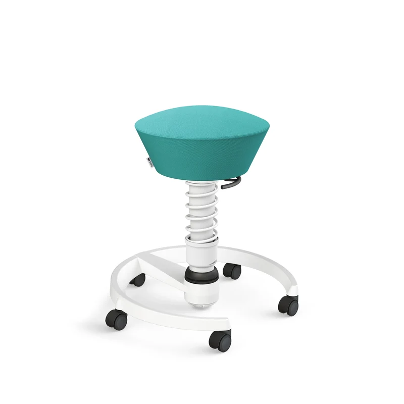Aeris Swopper mit Rollen (Weiss) – Ergonomischer Sitzhocker für aktives Sitzen